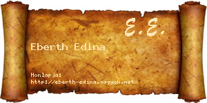 Eberth Edina névjegykártya